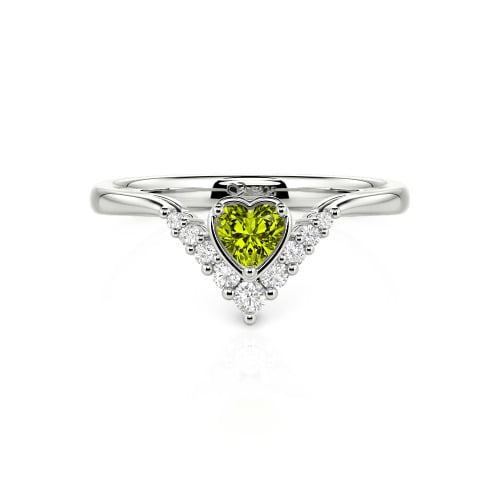 Jeulia Heart V Shape Sterling Silver Ring