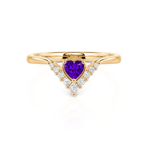 Jeulia Heart V Shape Sterling Silver Ring
