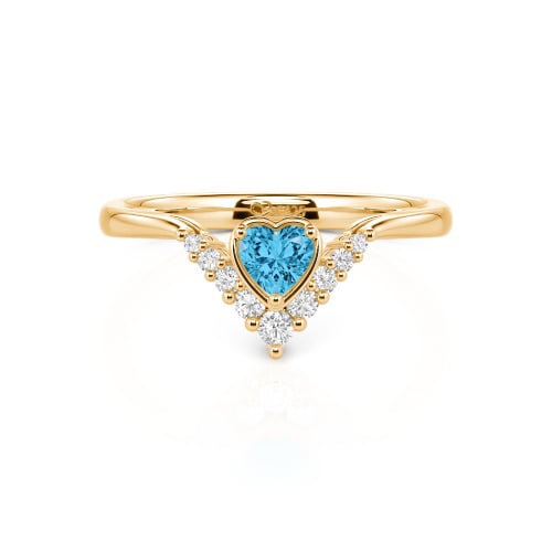 Jeulia Heart V Shape Sterling Silver Ring