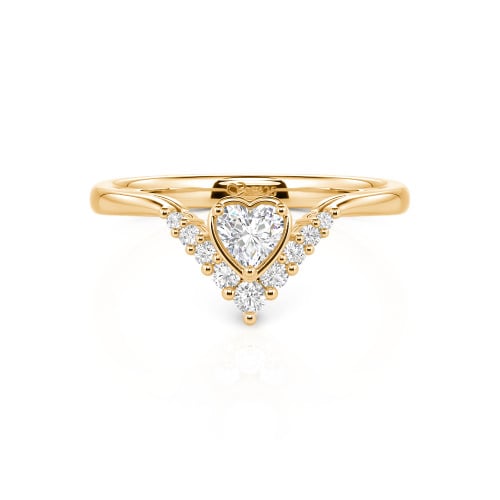 Jeulia Heart V Shape Sterling Silver Ring