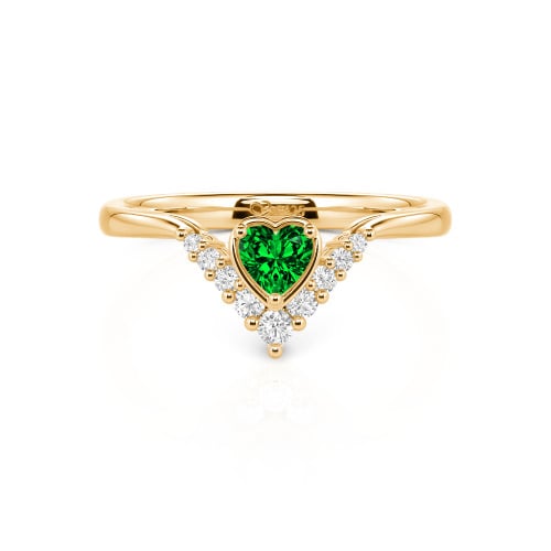Jeulia Heart V Shape Sterling Silver Ring
