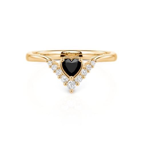 Jeulia Heart V Shape Sterling Silver Ring