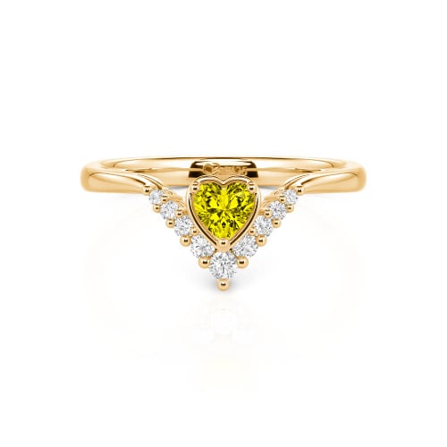 Jeulia Heart V Shape Sterling Silver Ring