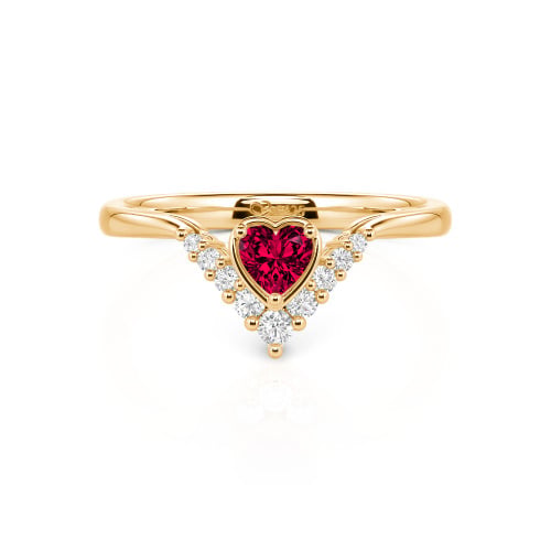 Jeulia Heart V Shape Sterling Silver Ring