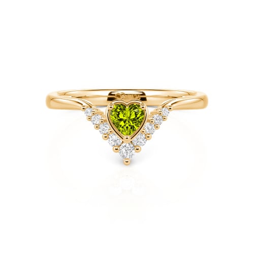 Jeulia Heart V Shape Sterling Silver Ring