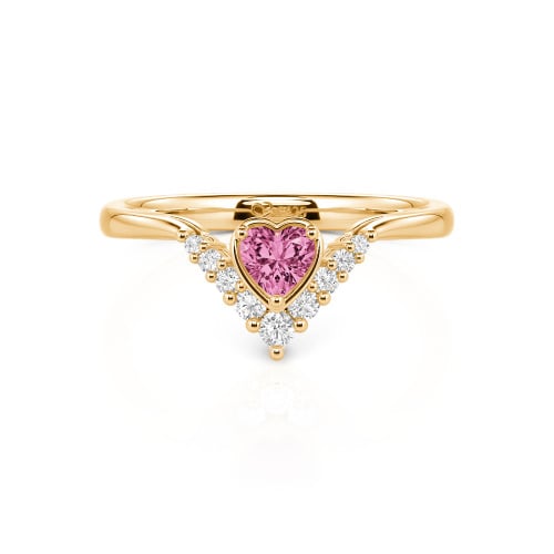 Jeulia Heart V Shape Sterling Silver Ring