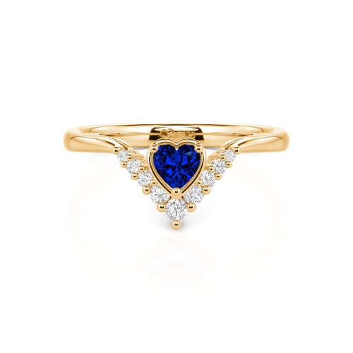 Jeulia Heart V Shape Sterling Silver Ring