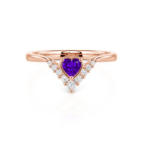 Jeulia Heart V Shape Sterling Silver Ring