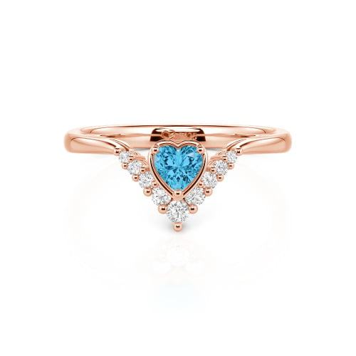 Jeulia Heart V Shape Sterling Silver Ring