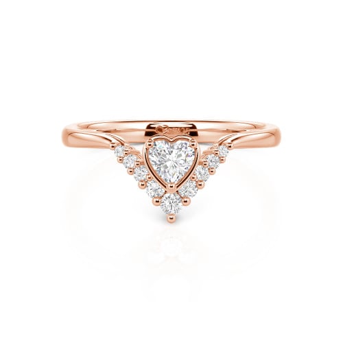 Jeulia Heart V Shape Sterling Silver Ring