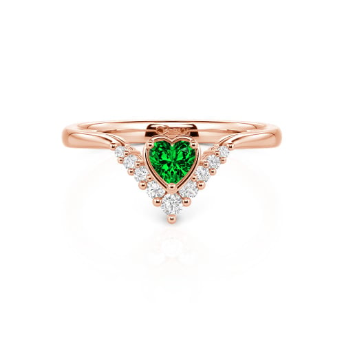 Jeulia Heart V Shape Sterling Silver Ring