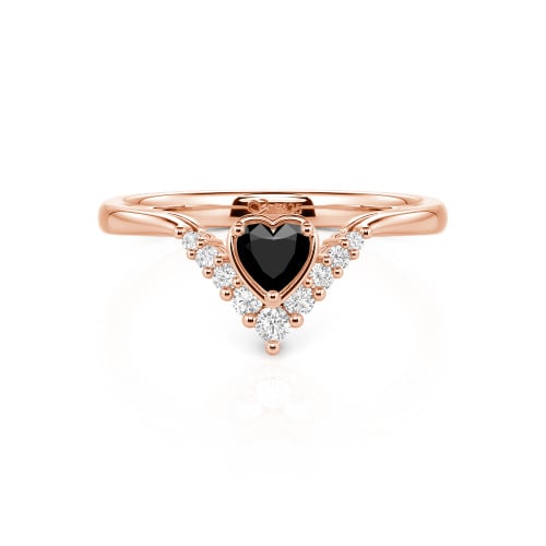 Jeulia Heart V Shape Sterling Silver Ring