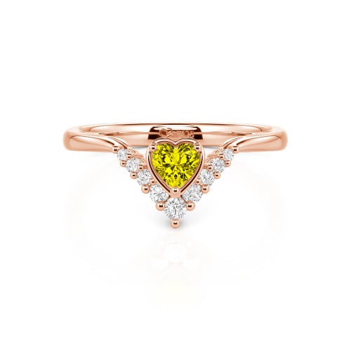 Jeulia Heart V Shape Sterling Silver Ring