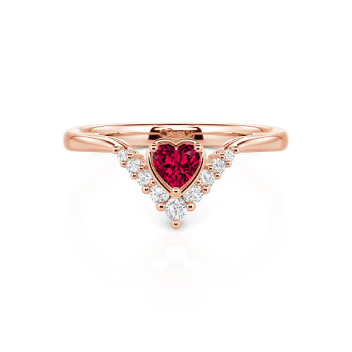 Jeulia Heart V Shape Sterling Silver Ring