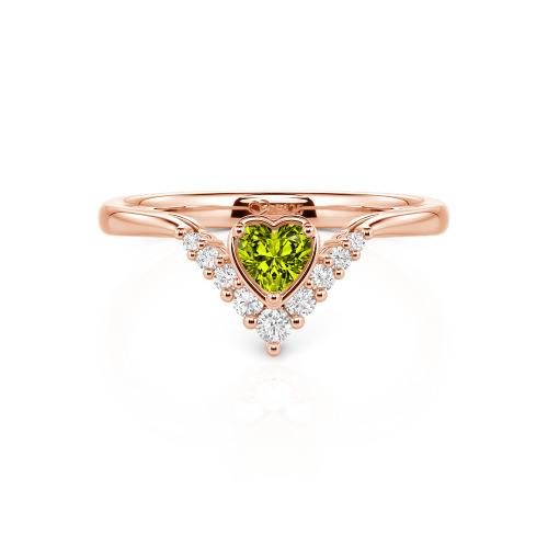 Jeulia Heart V Shape Sterling Silver Ring