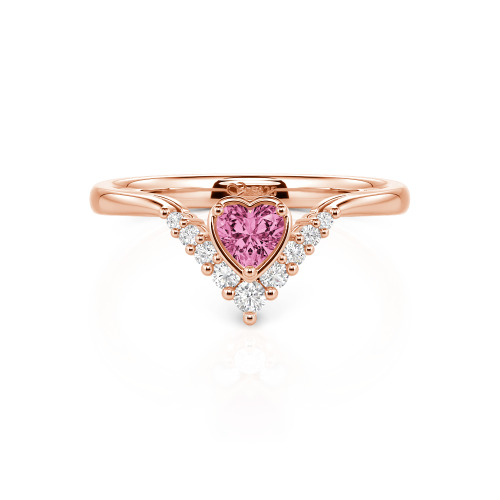 Jeulia Heart V Shape Sterling Silver Ring