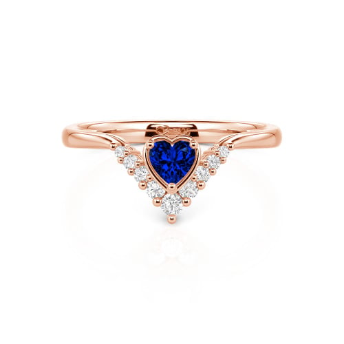Jeulia Heart V Shape Sterling Silver Ring