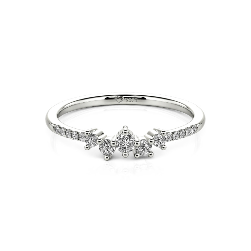 Jeulia Stapelbar Cluster Sterling Silber Personalisiert Ring