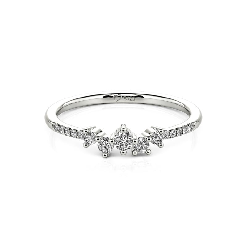Jeulia Stapelbar Cluster Sterling Silber Personalisiert Ring