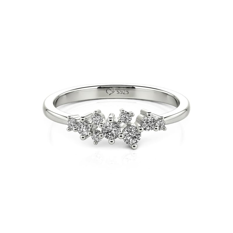Jeulia Stackable Cluster Sterling Silver Ring