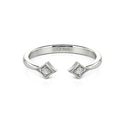 Jeulia Stackable Rhombus Open Ring