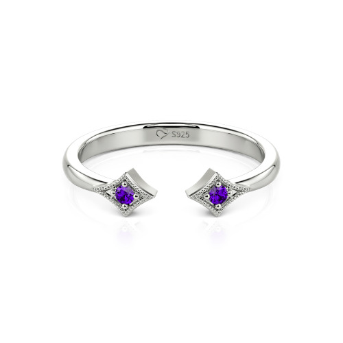Jeulia Stackable Rhombus Open Ring