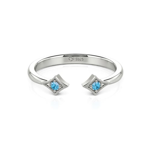Jeulia Stackable Rhombus Open Ring