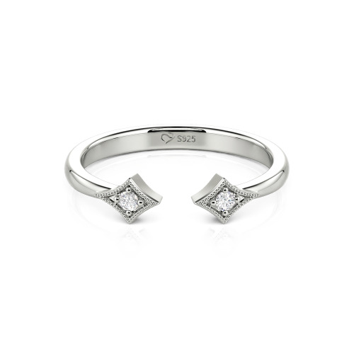 Jeulia Stackable Rhombus Open Ring