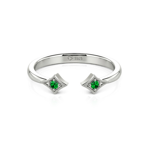 Jeulia Stackable Rhombus Open Ring