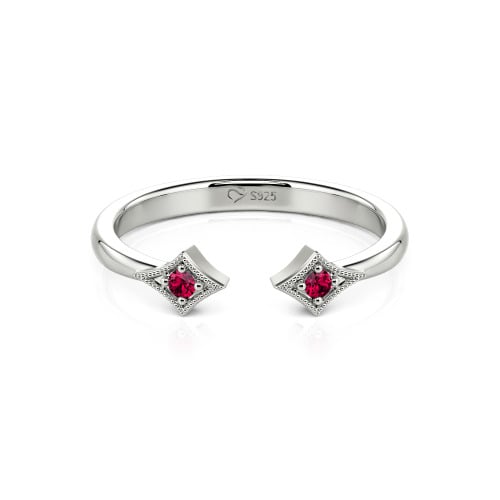 Jeulia Stackable Rhombus Open Ring