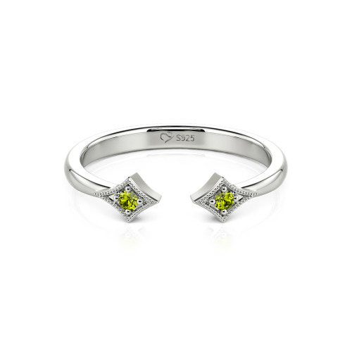 Jeulia Stackable Rhombus Open Ring