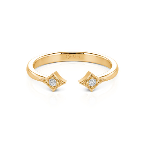 Jeulia Stackable Rhombus Open Ring