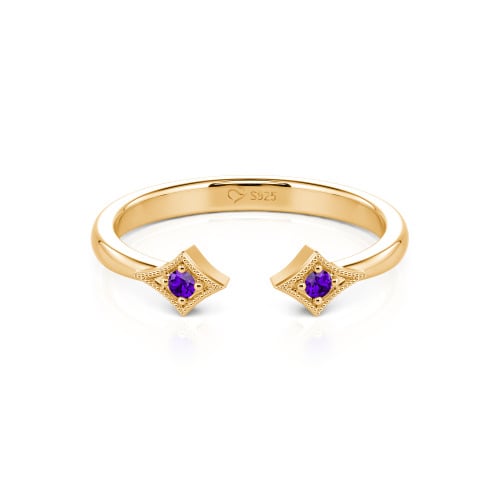 Jeulia Stackable Rhombus Open Ring