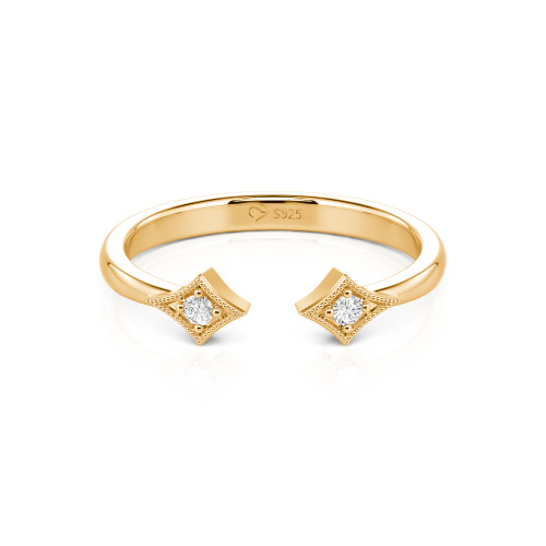 Jeulia Stackable Rhombus Open Ring