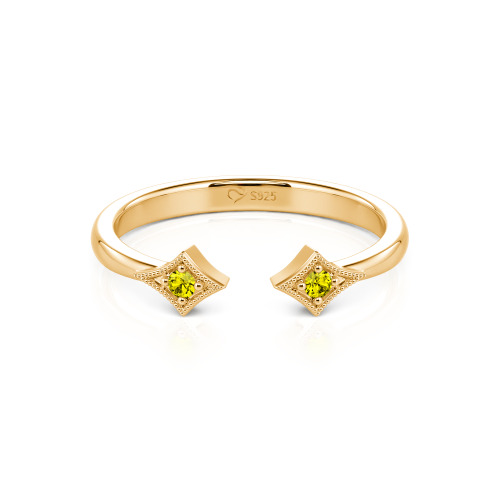 Jeulia Stackable Rhombus Open Ring