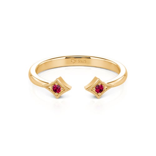 Jeulia Stackable Rhombus Open Ring