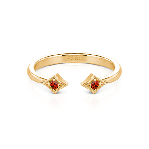 Jeulia Stackable Rhombus Open Ring
