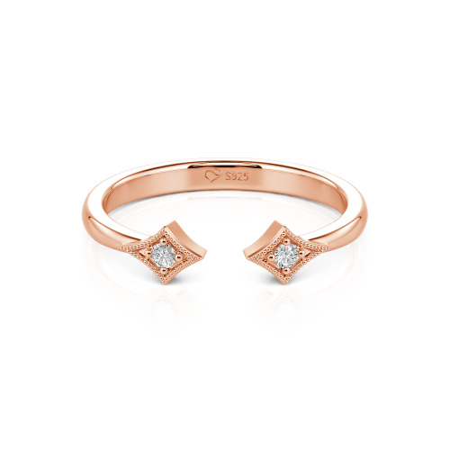 Jeulia Stackable Rhombus Open Ring