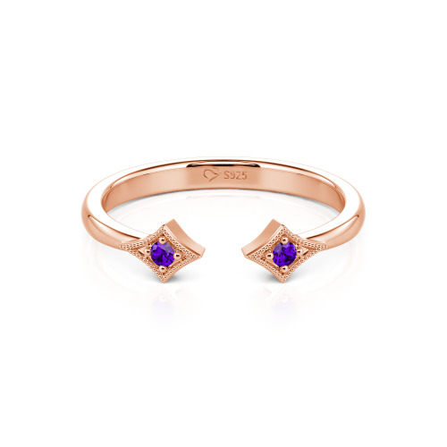 Jeulia Stackable Rhombus Open Ring