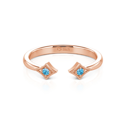 Jeulia Stackable Rhombus Open Ring