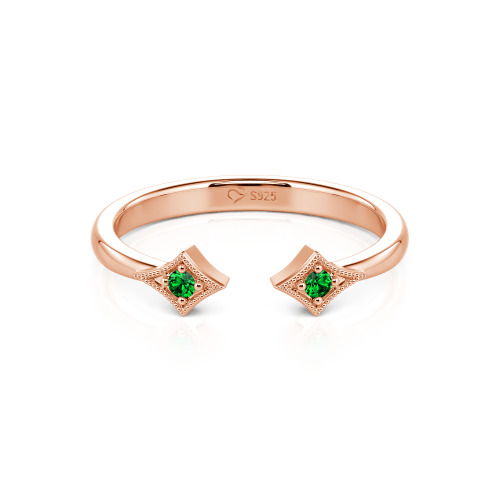 Jeulia Stackable Rhombus Open Ring
