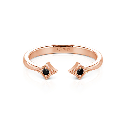 Jeulia Stackable Rhombus Open Ring