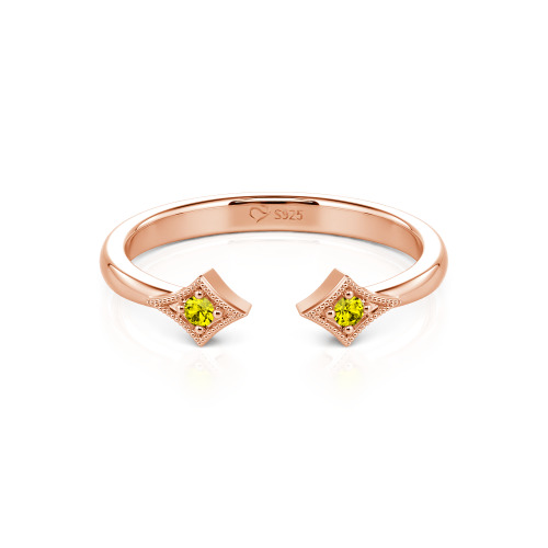 Jeulia Stackable Rhombus Open Ring