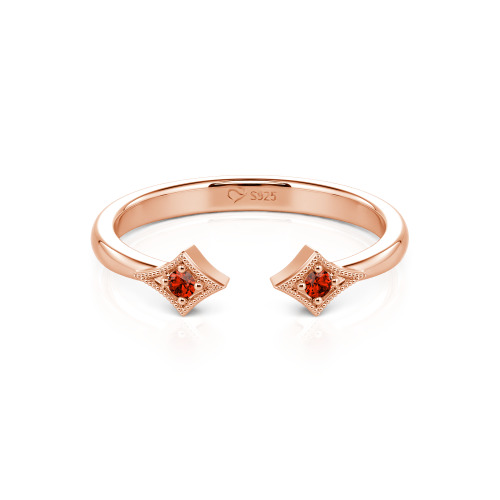 Jeulia Stackable Rhombus Open Ring