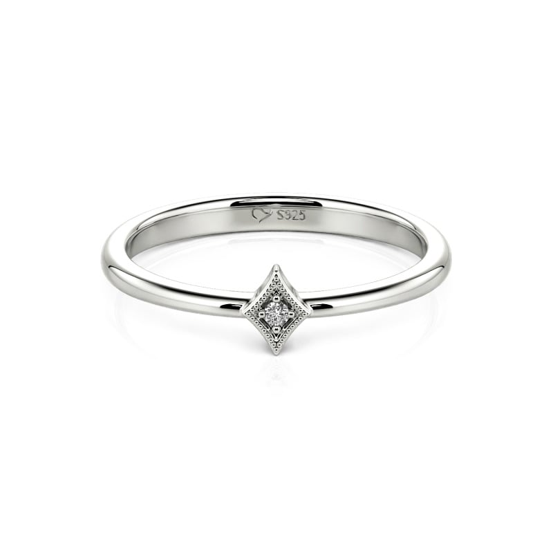 Jeulia Stapelbar Rhombus Sterling Silber Personalisiert Ring