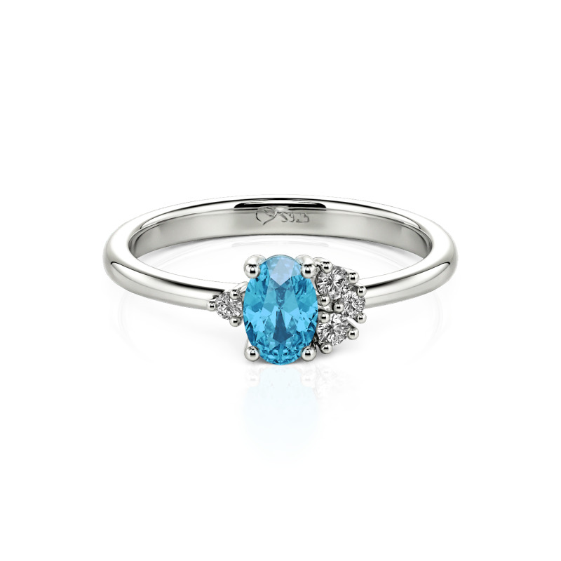 Jeulia Stapelbar Cluster Sterling Silber Personalisiert Ring