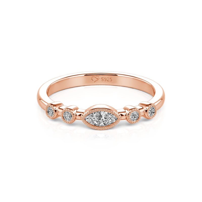 Jeulia Stackable Milgrain Sterling Silver Ring