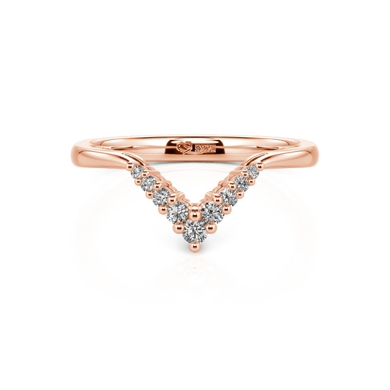 Jeulia Schlicht V Shape Sterling Silber Personalisiert Bandring Ring