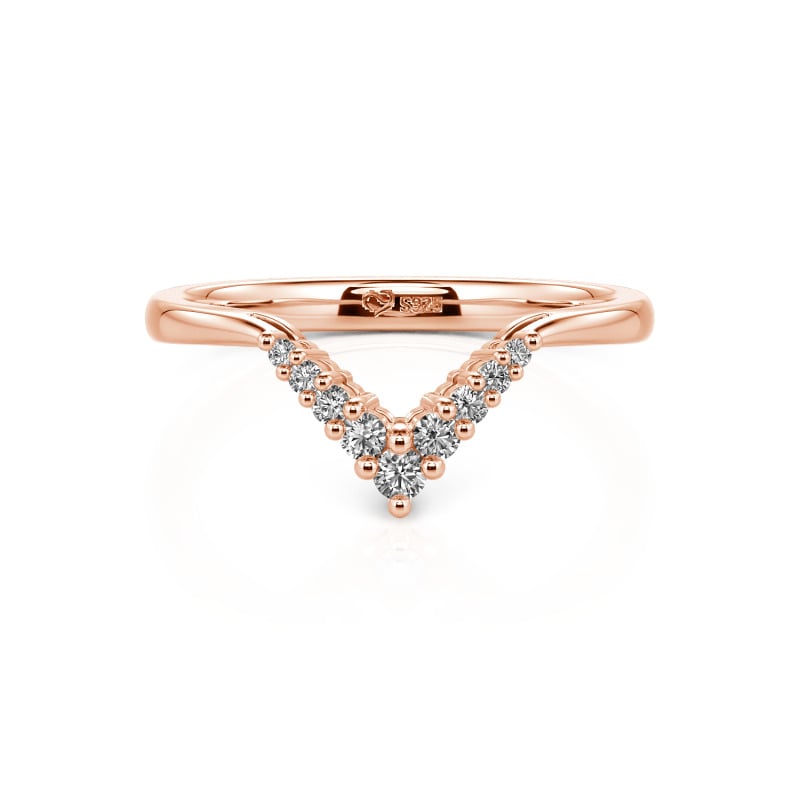 Jeulia Schlicht V Shape Sterling Silber Personalisiert Bandring Ring
