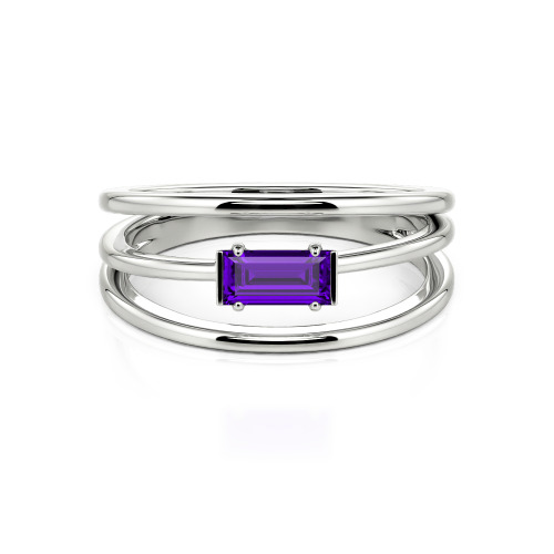 Jeulia Split Shank Emerald Cut Ring